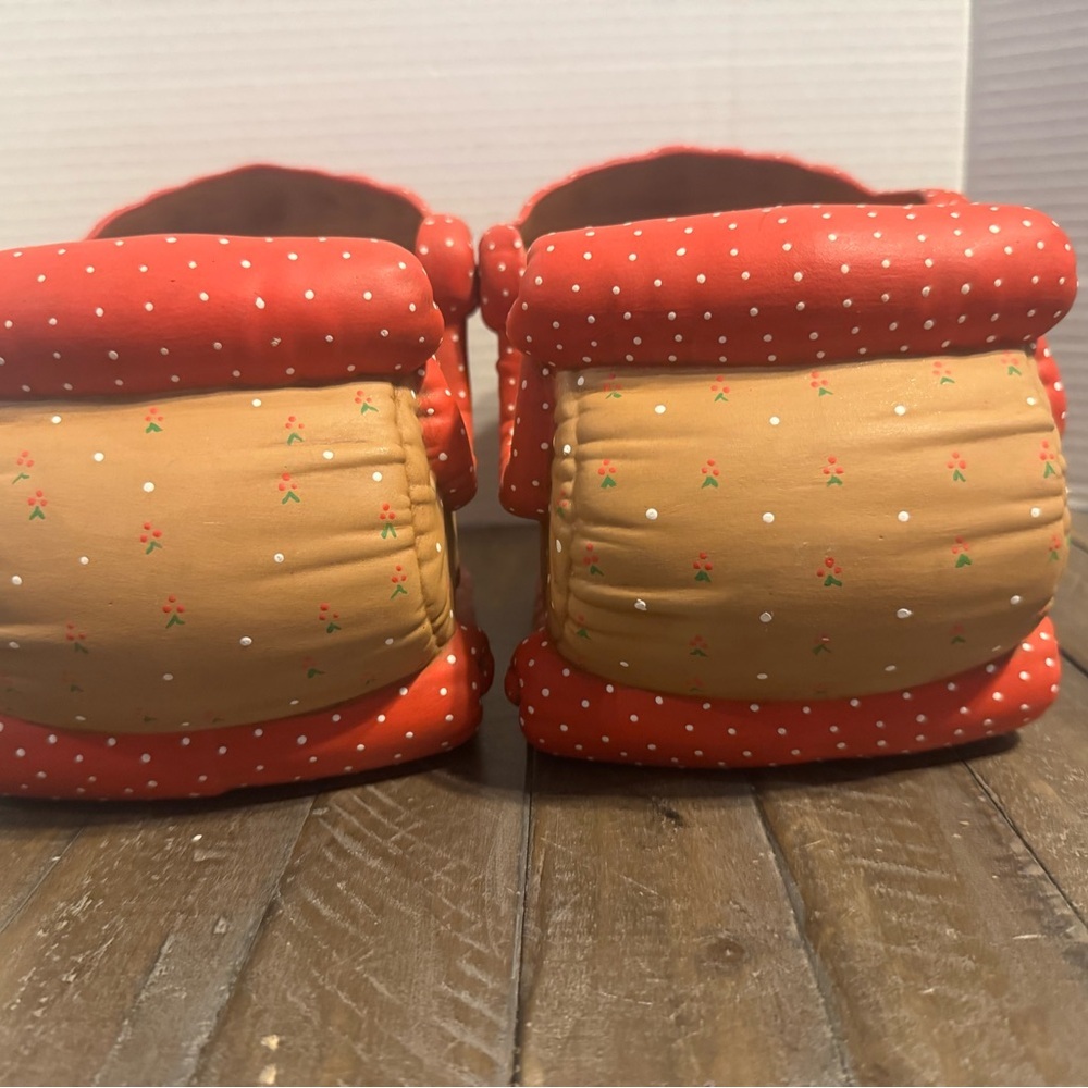 Vintage Kimple Mold Ceramic Sleigh Set - Hand Painted Polka Dot - Picture 10 of 11